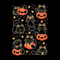 Cute Black Cats with Candy Corn T-Shirt - design