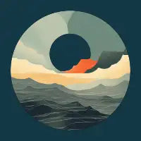 Empty Seethrough Circle with Waves and Nature Urban Style - design