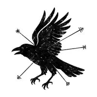 Black Crow With Sign - design
