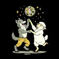 Wolf and sheep dancinf - design