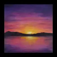 Sunset Over Mountain Lake - design