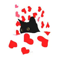 Cat in Blanket with Hearts Zwei - design