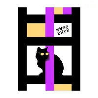 Cool Cat in Abstract Art - design
