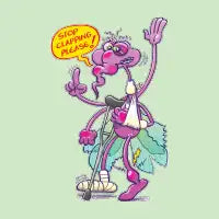 Wounded mosquito begging to stop clapping - design