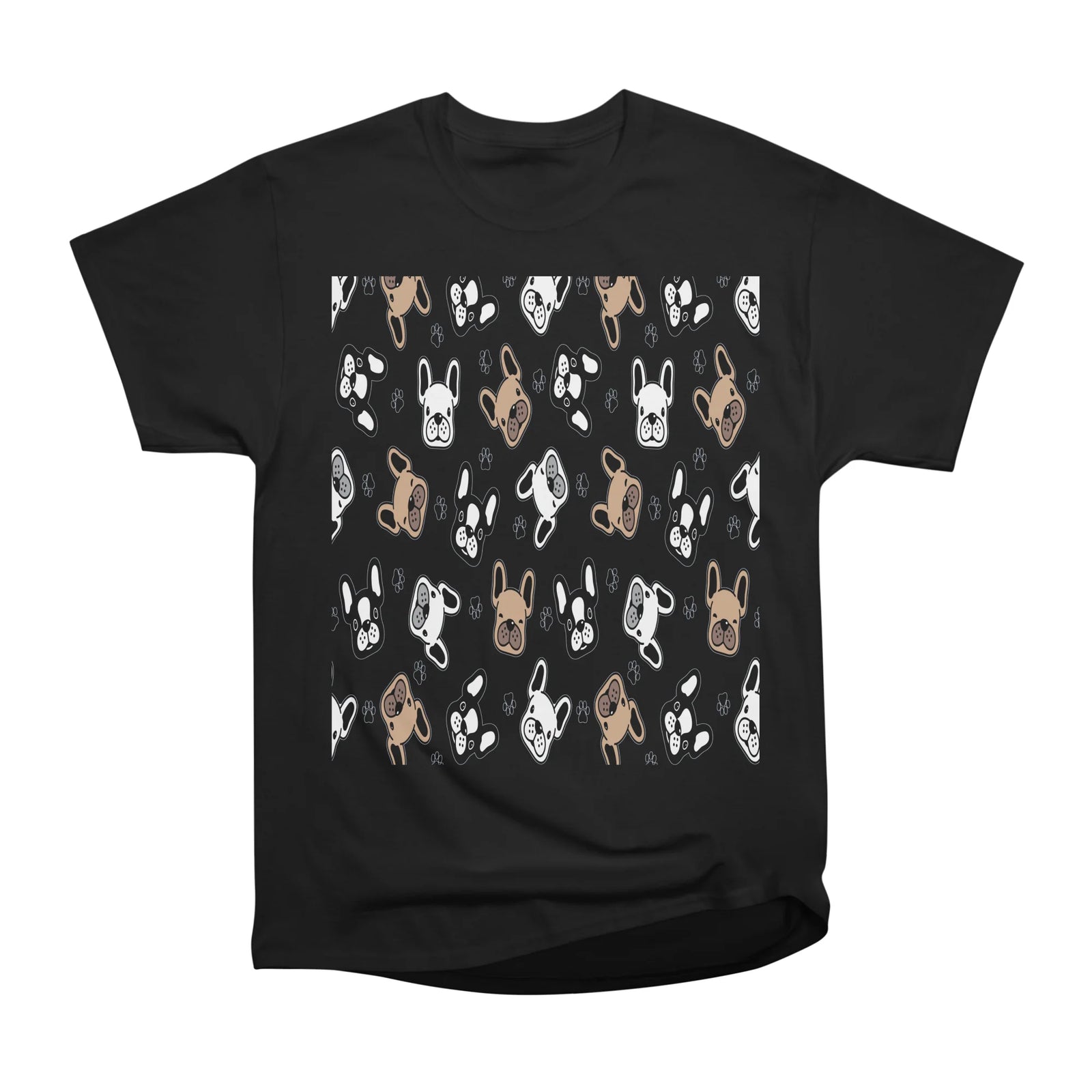 French Bulldogs Heads And Paws Multi-colour Pattern