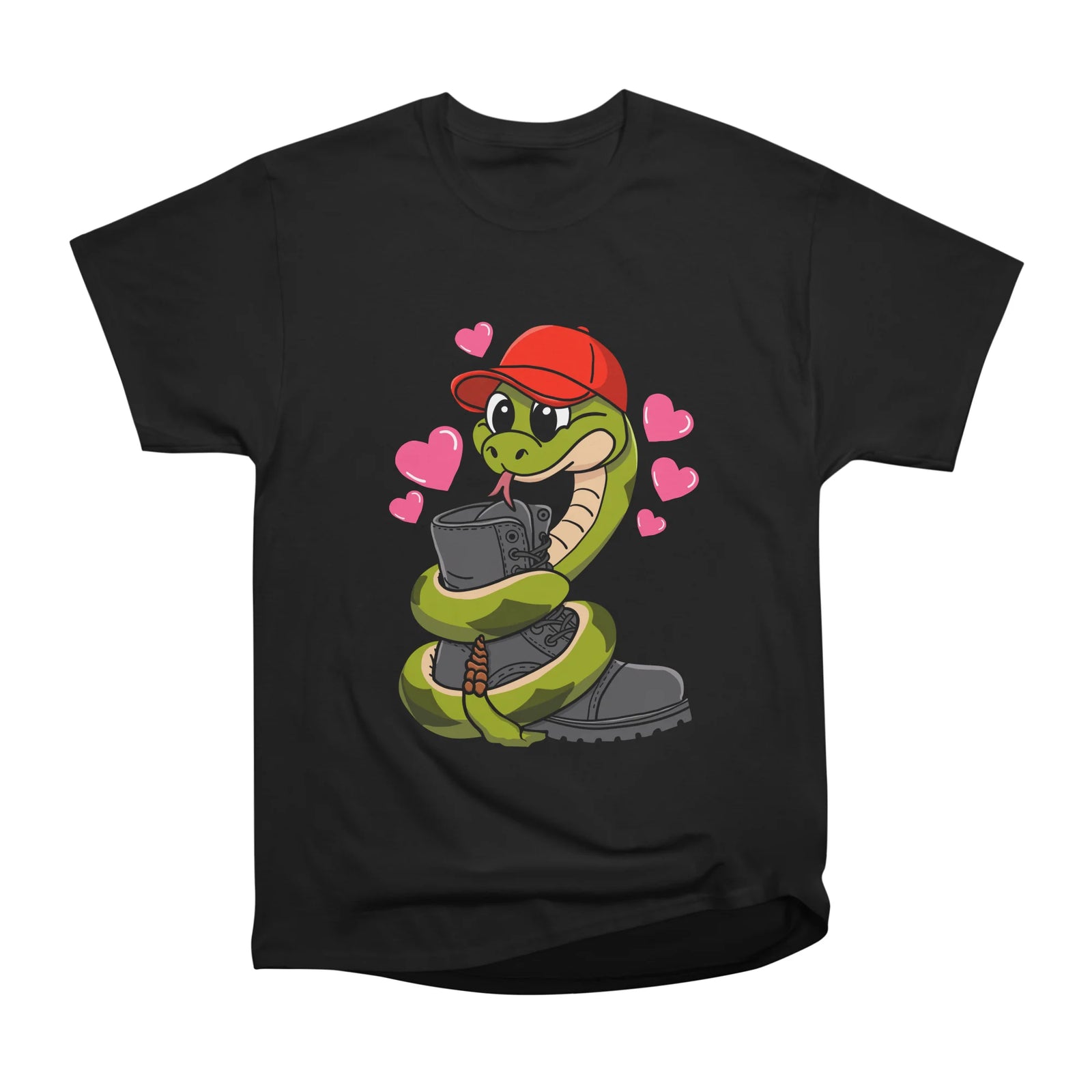 Red Hat Snake Loves Combat Boot Valentine