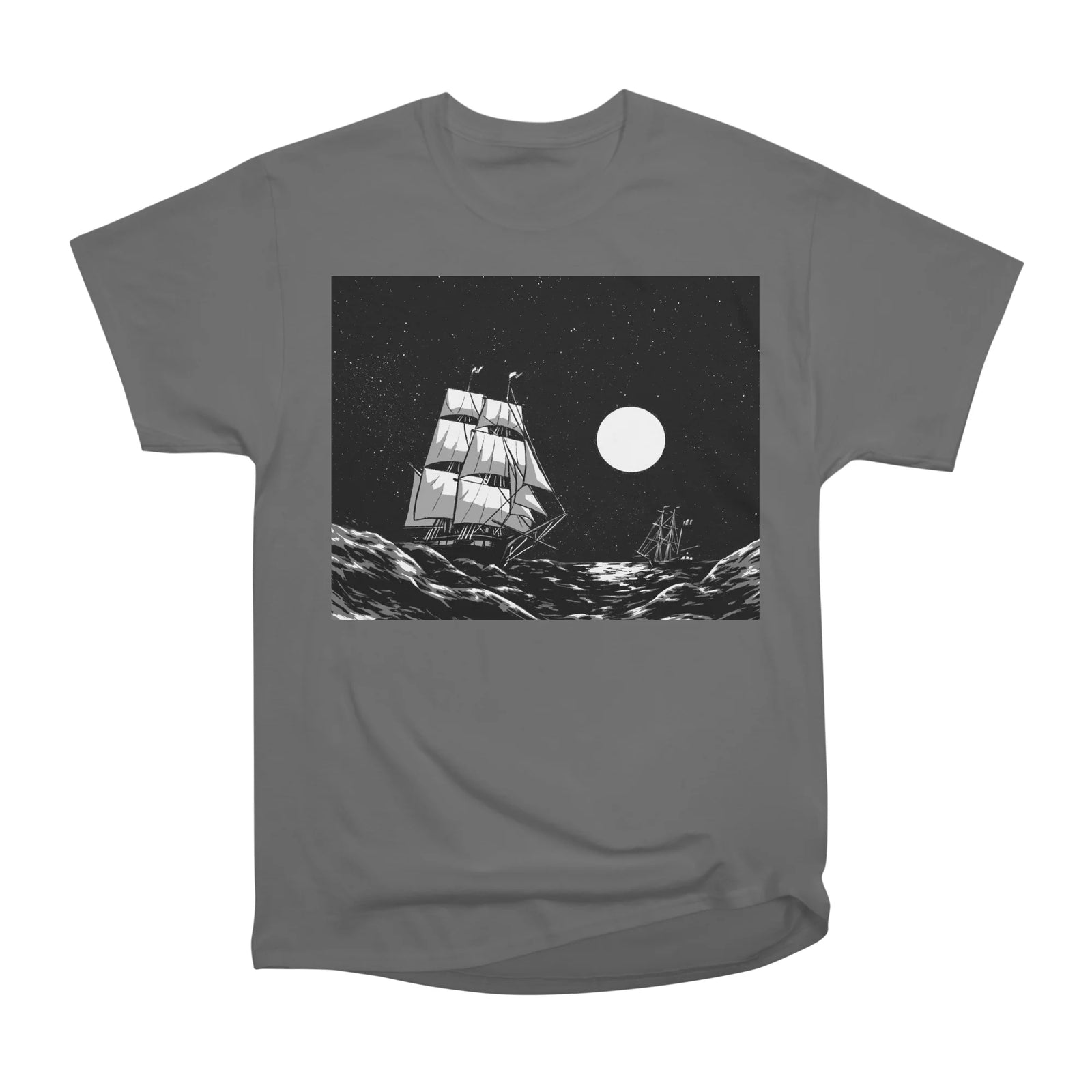 Ship at Sea- Black and White