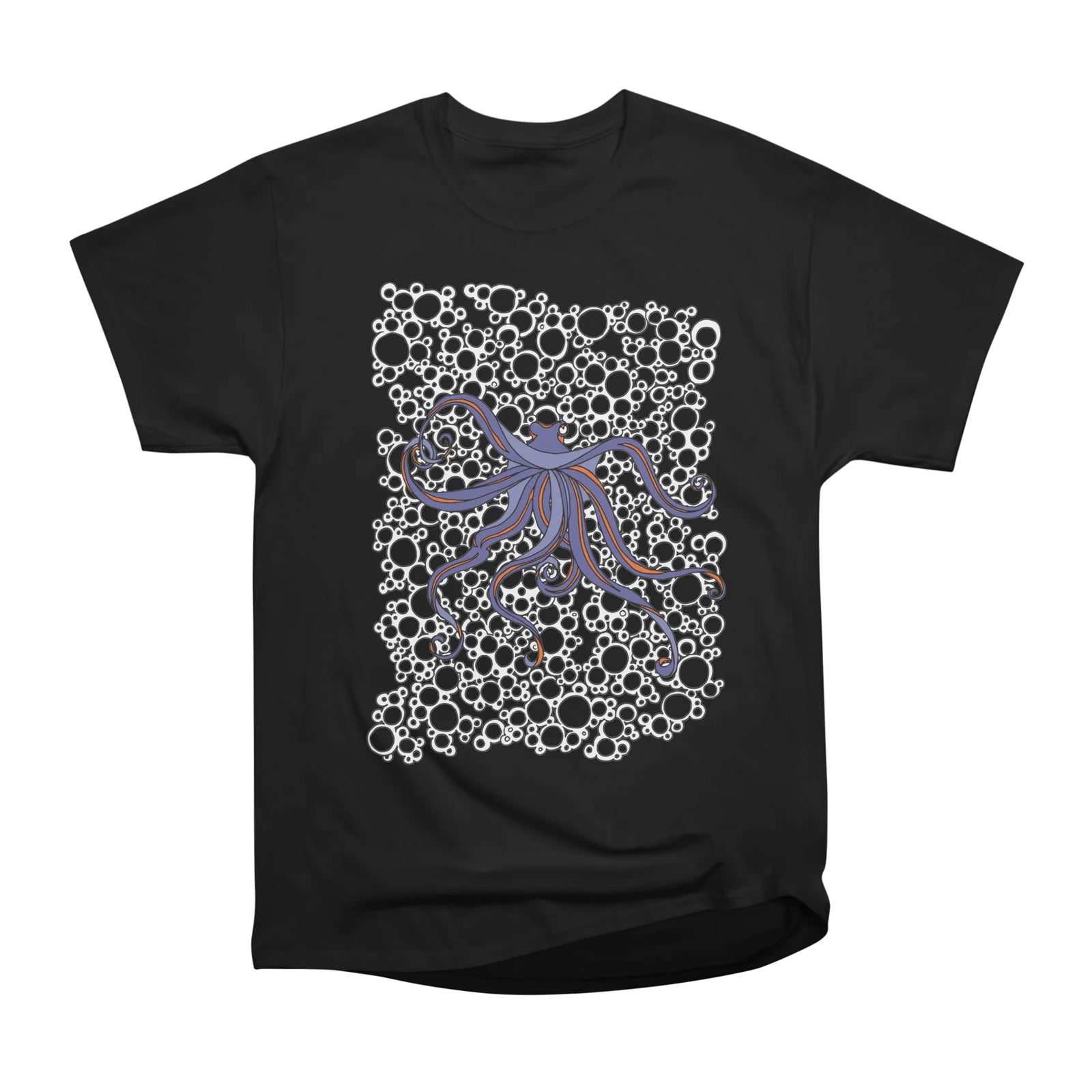 Purple Octopus with Bubbles