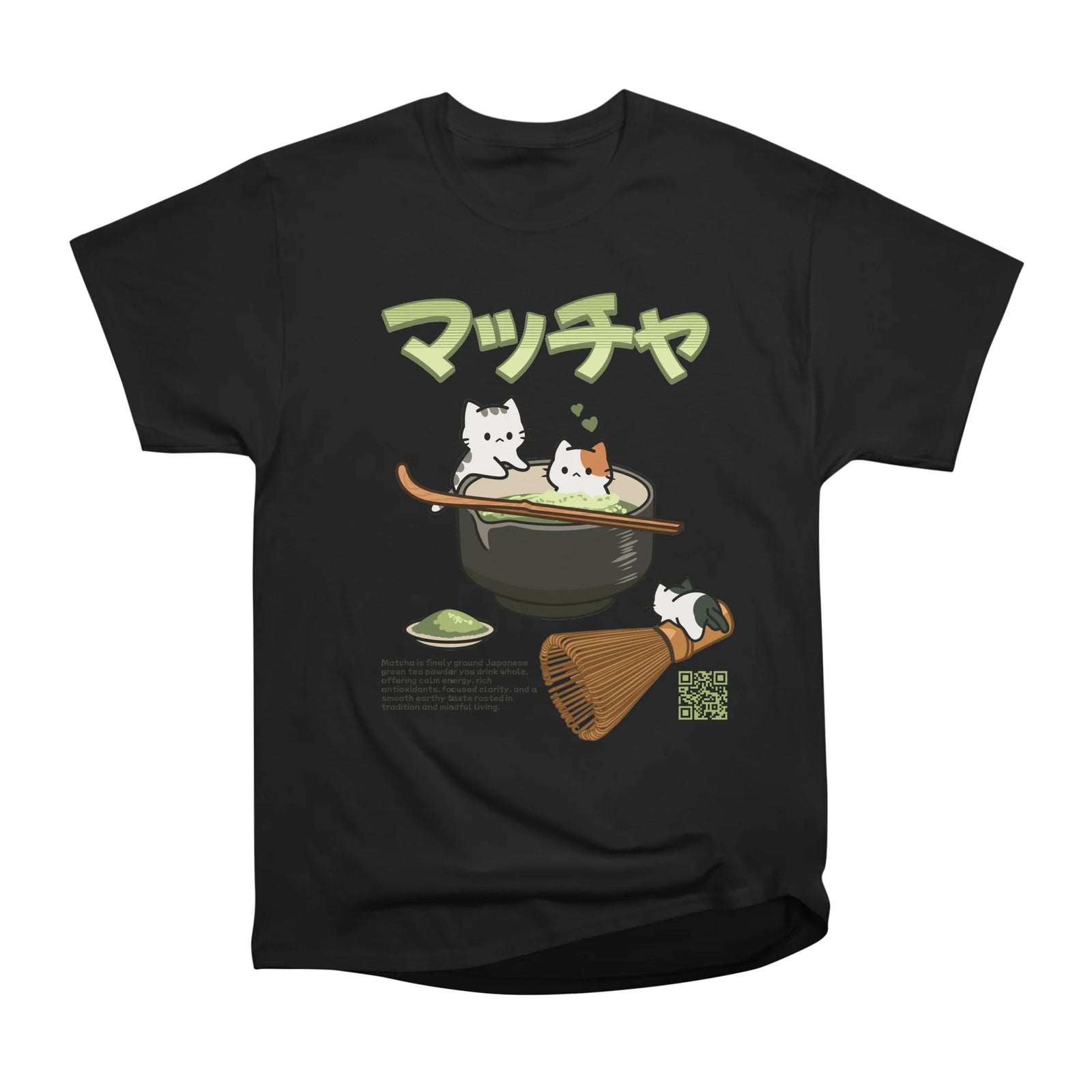 Cute Matcha Cats Illustration