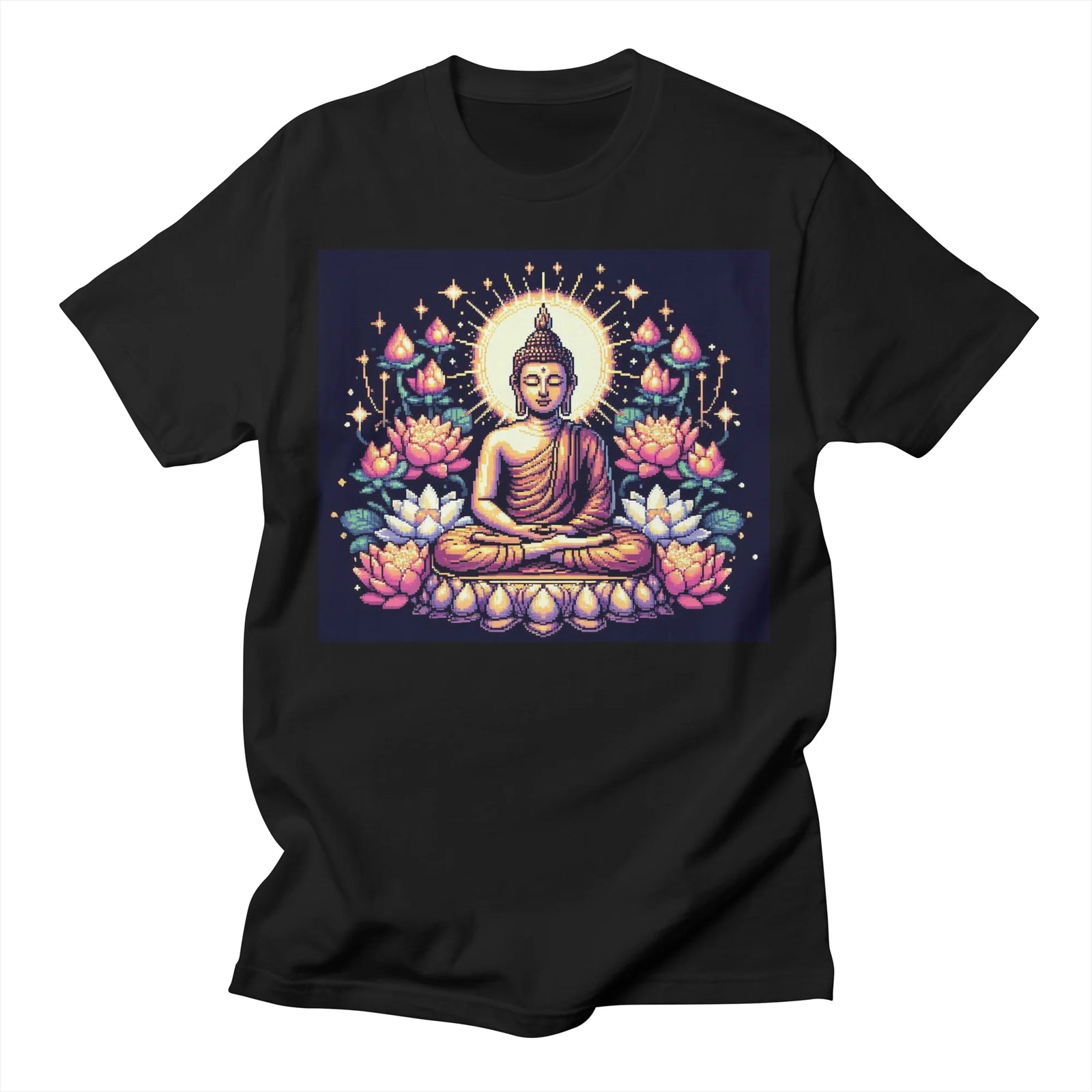 Shine spirit 8 bit pixel art Buddha