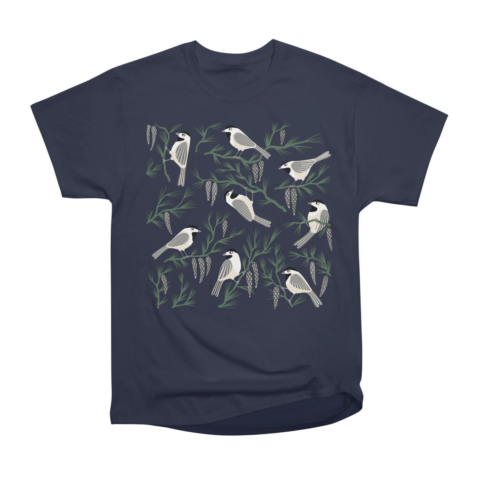 Black Capped Chickadee and Pine Branches