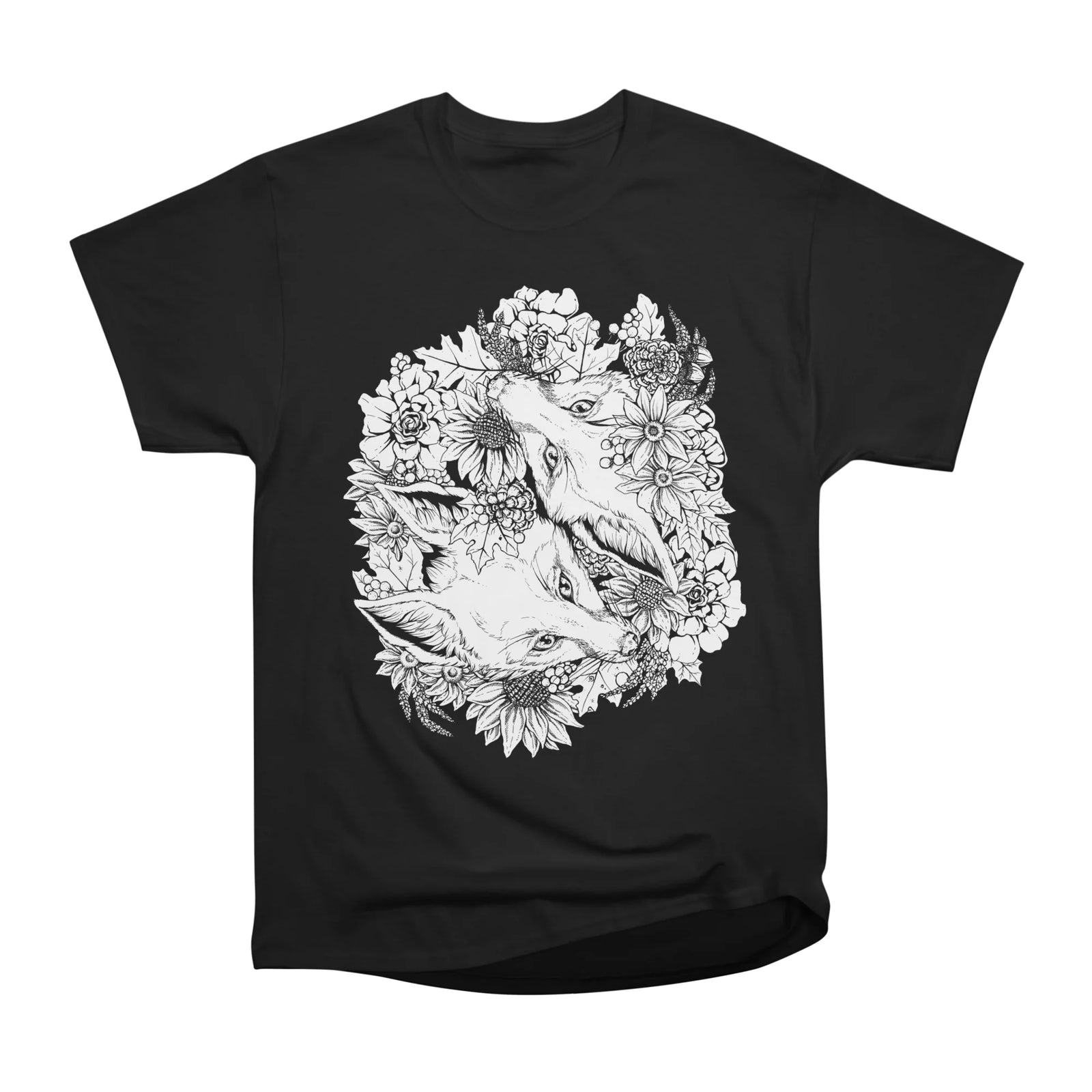 Autumn Fox Bloom - Black Linework