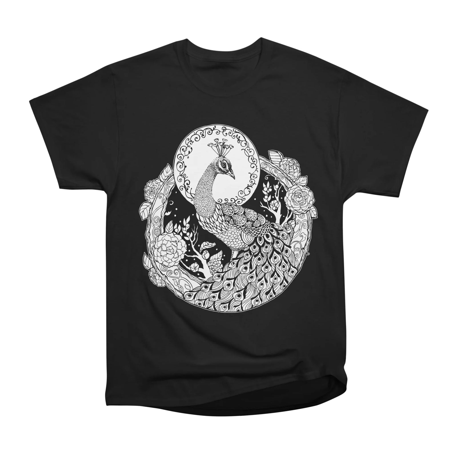 Camellia Peacock - Black Linework