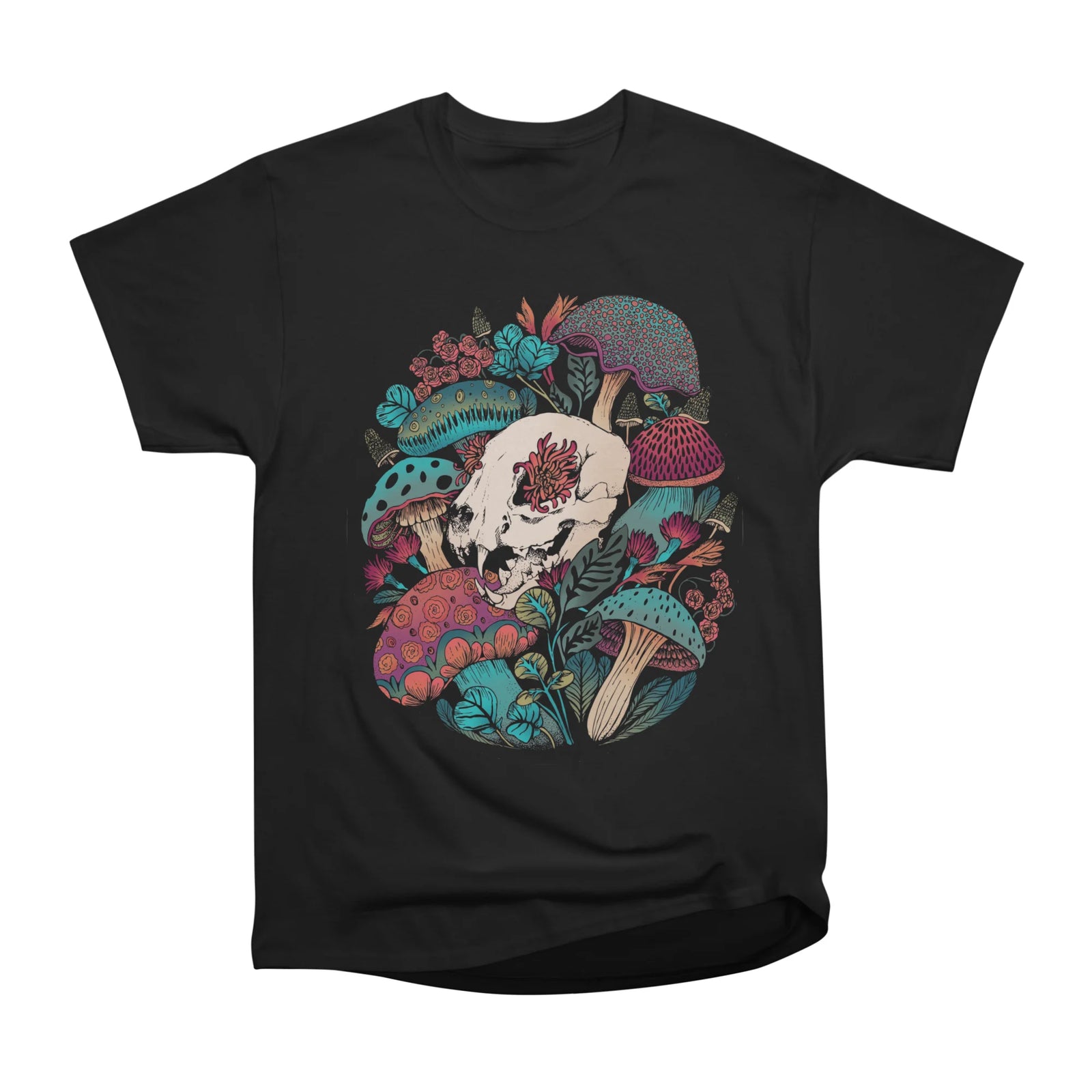 Moody Mushroom Forest Skull