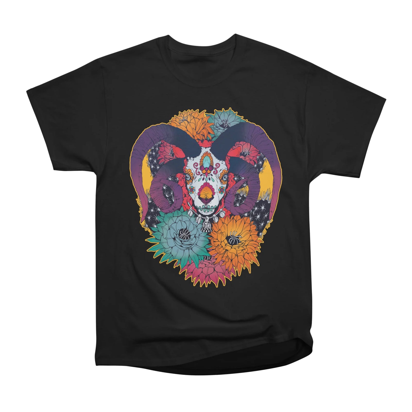 Painted Skull in Flowers