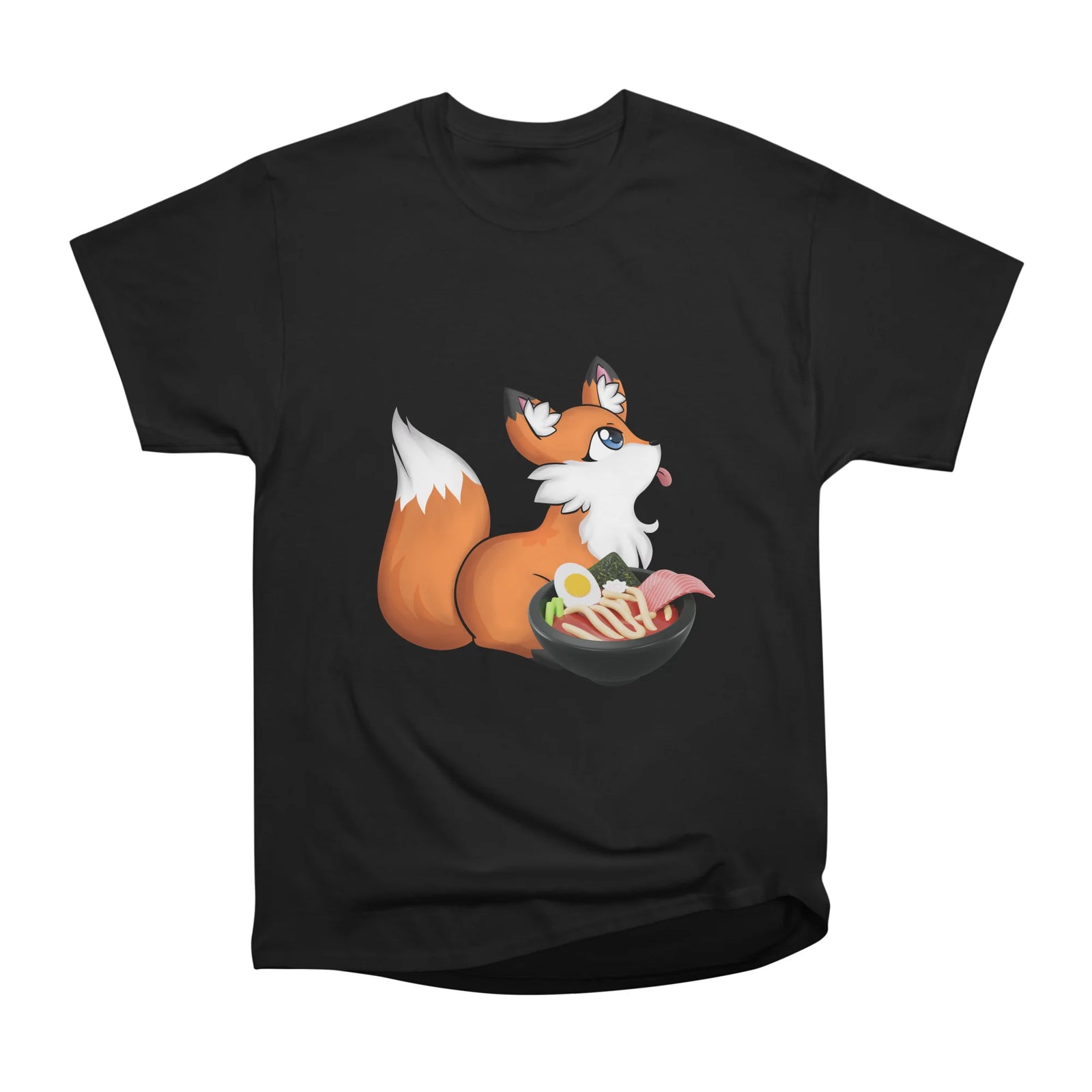 Japanese Kawaii Fox Eating Ramen Noodles