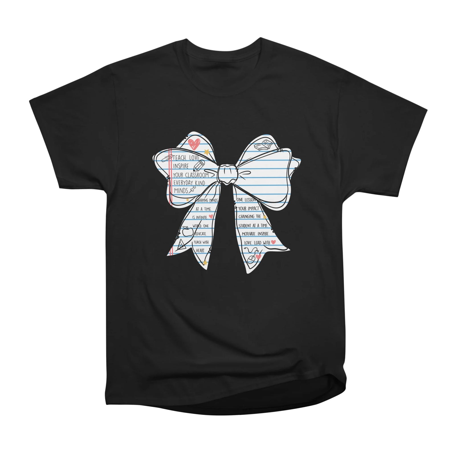 Notebook Paper Teacher Quote Bow Design