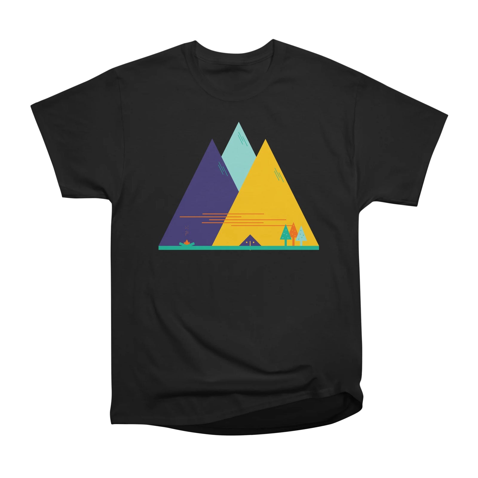 Minimalistic summer mountain scene