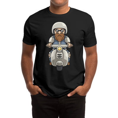 Bearded Man Riding Scooter
