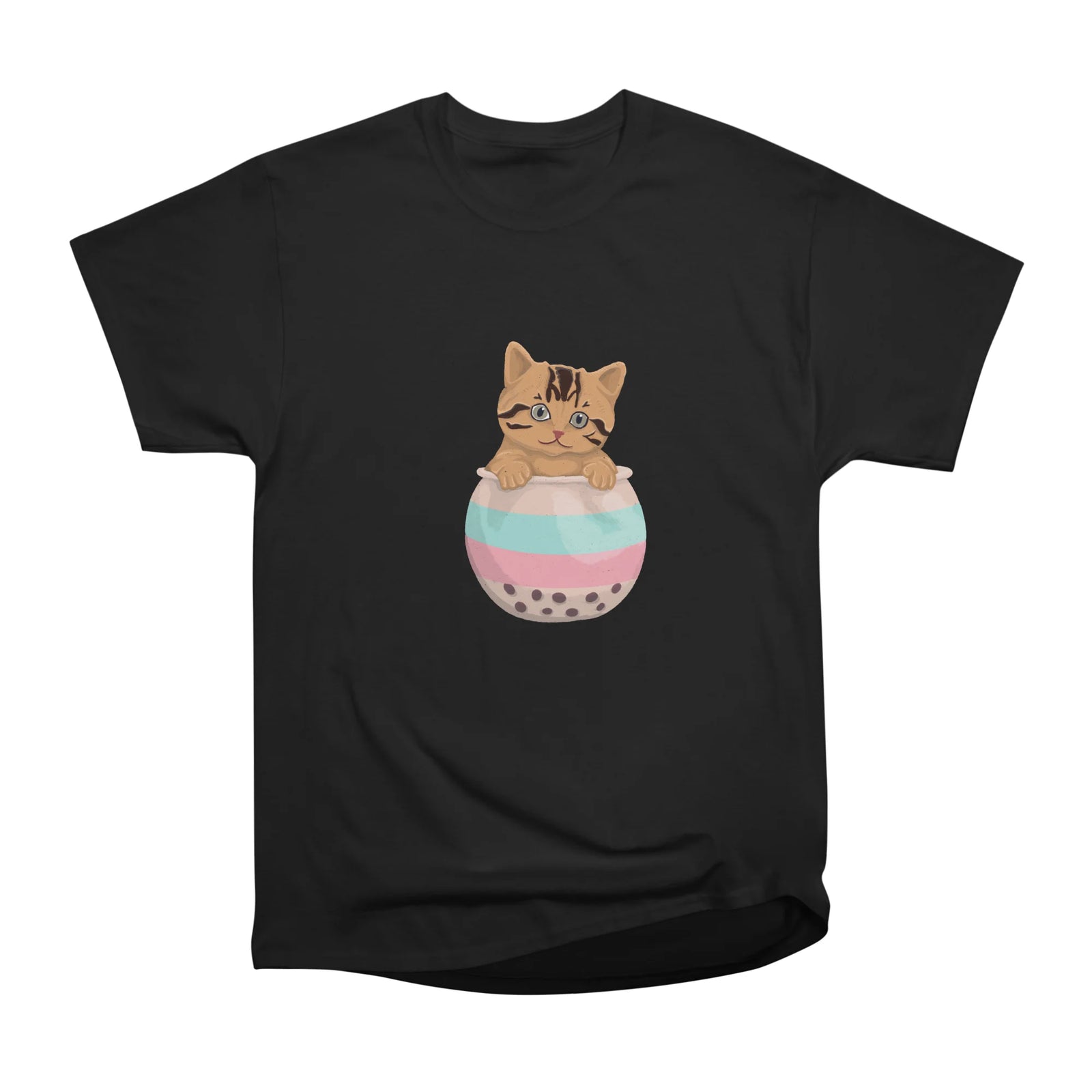 kitten in a boba drink