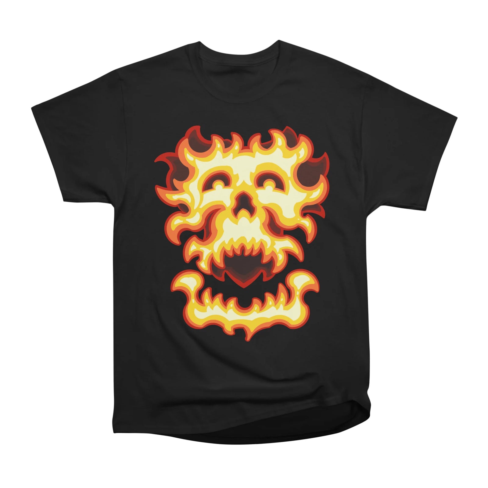 flaming skull face