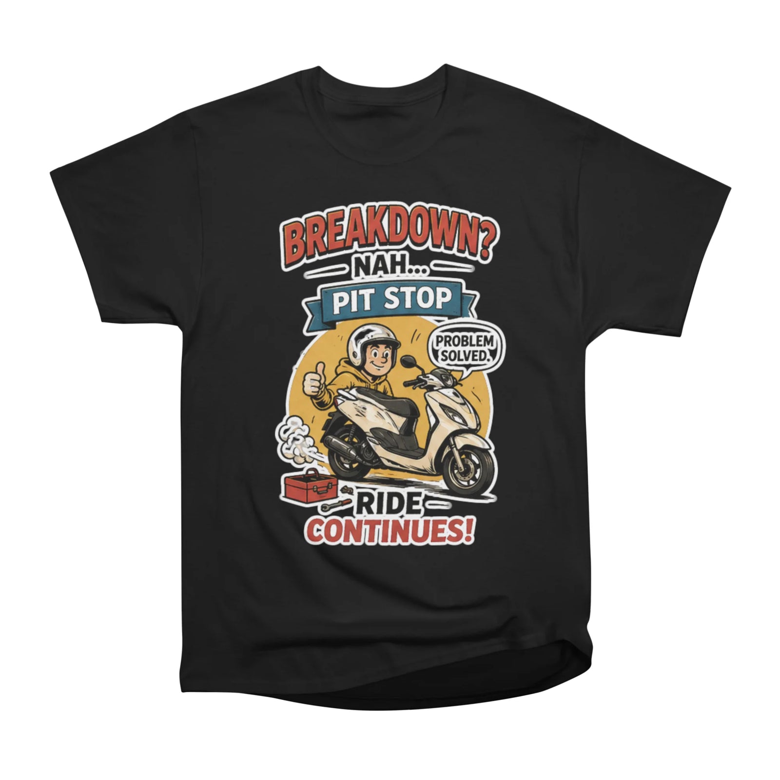Breakdown Nah Pit Stop Scooter Shirt - Optimistic Rider Gear