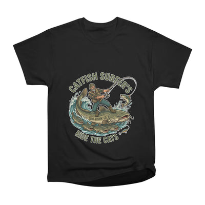 Catfish Surfer - Ride The Cats Funny Catfish Fishing Design