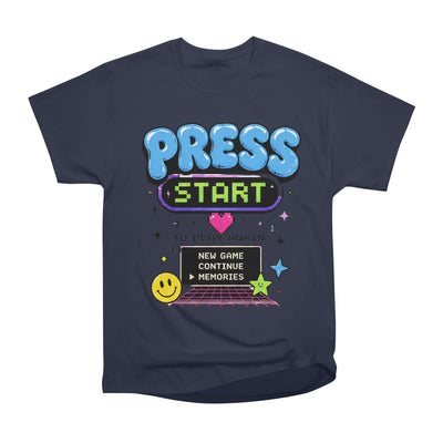 Press Start Gamer Quote Retro vaporwave Gaming Nostalgia Design