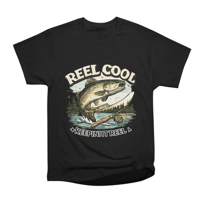 Reel Cool Keeping It Reel Funny Fishing Bass Illustration