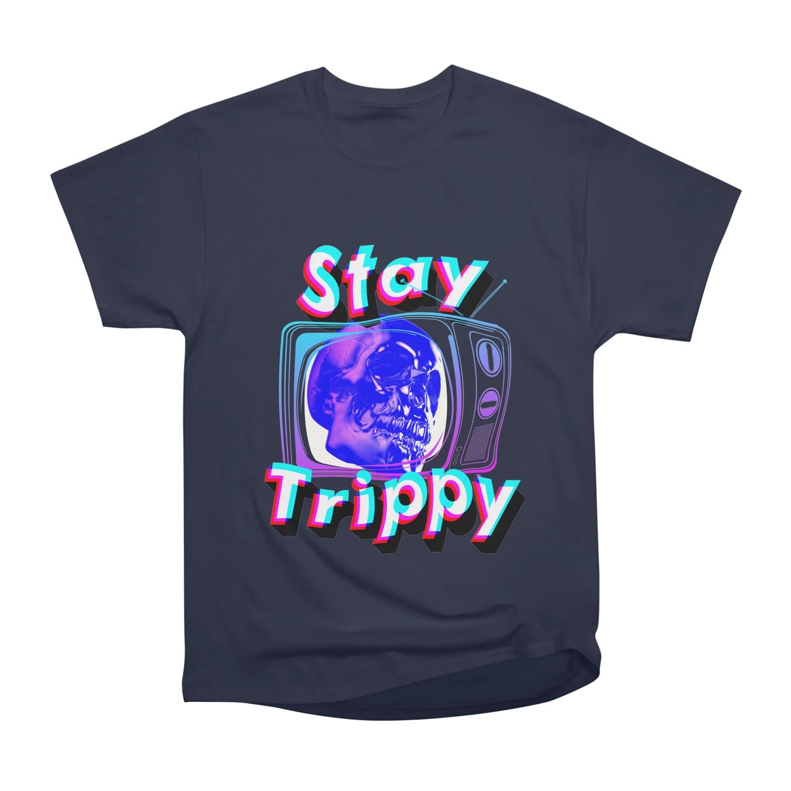 Stay Trippy - Cute Retro Aesthetic - Universal Vibe - Skull