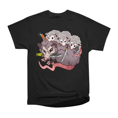 Armed Mama and Baby Possums ~ Opossums with Weapons