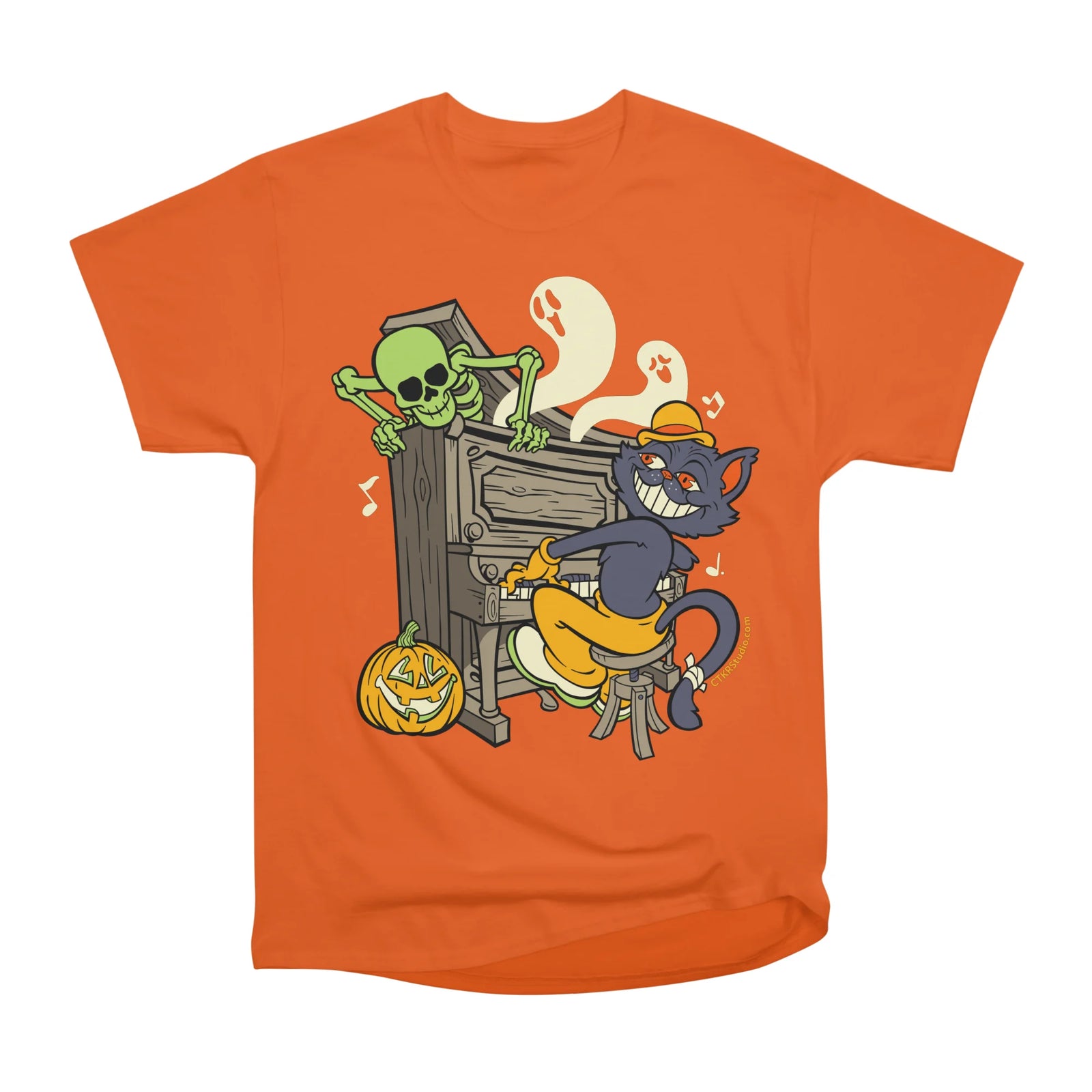 Black Cat Pianist and Halloween Ghouls
