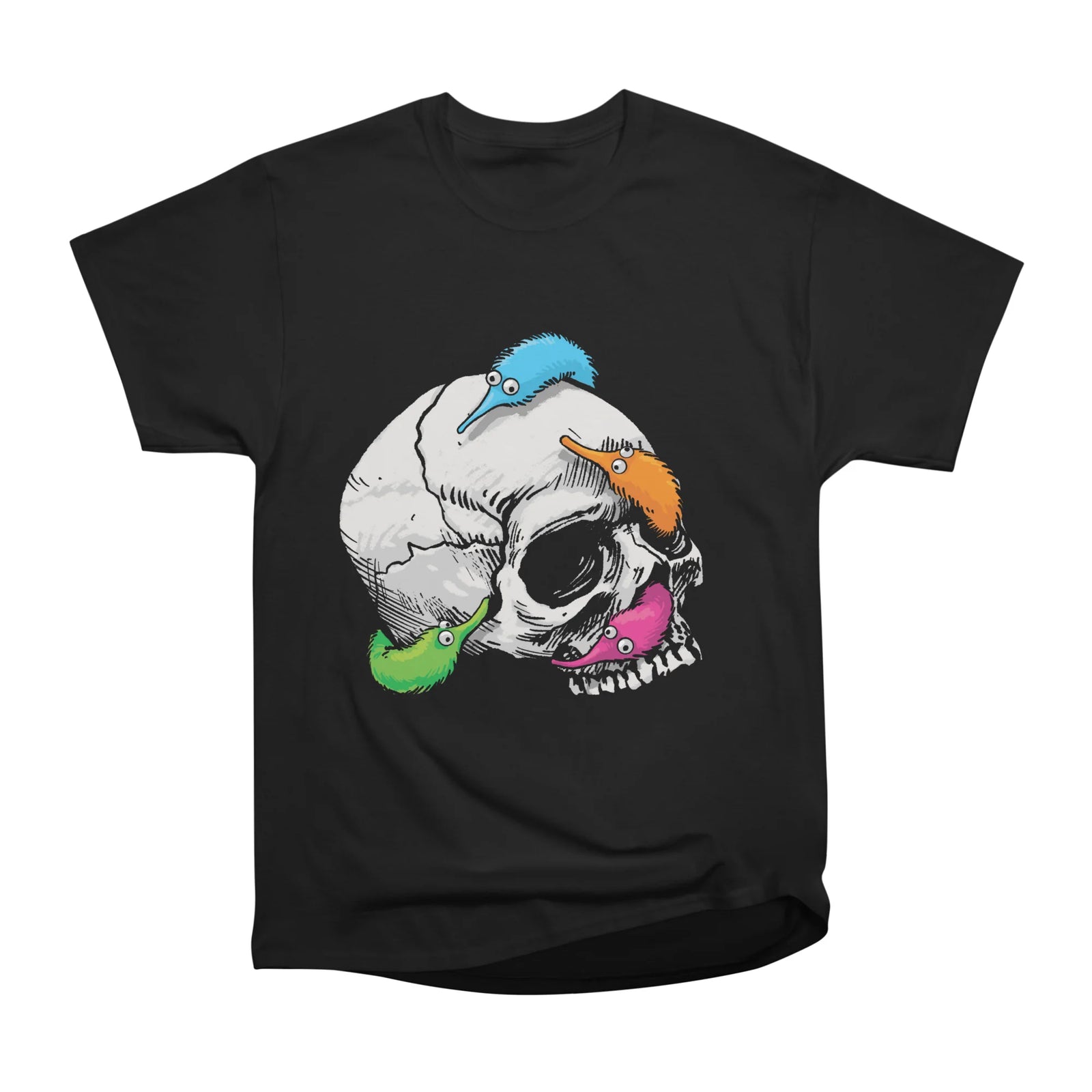 Worms on a String on a Skull