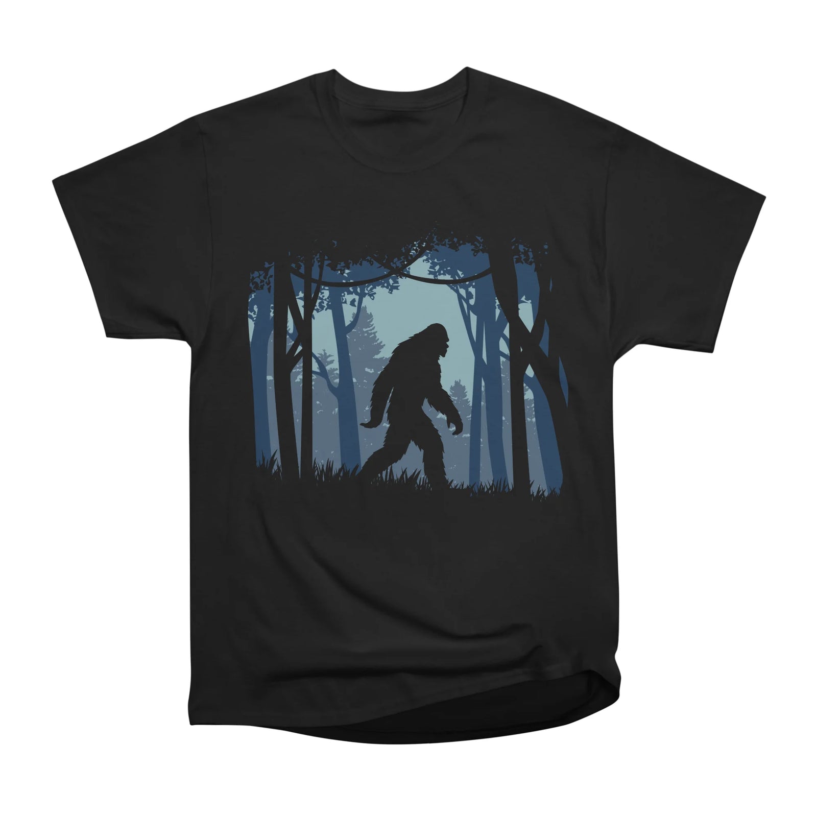 Sasquatch in the forest (blue)