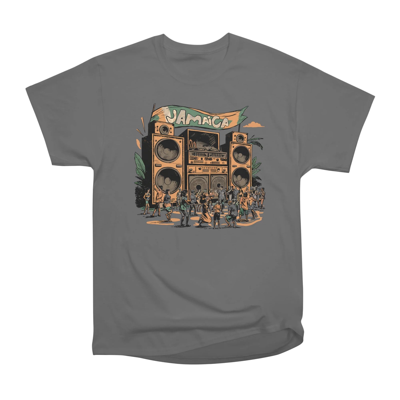 Vintage Illustration Of Jamaican Sound System