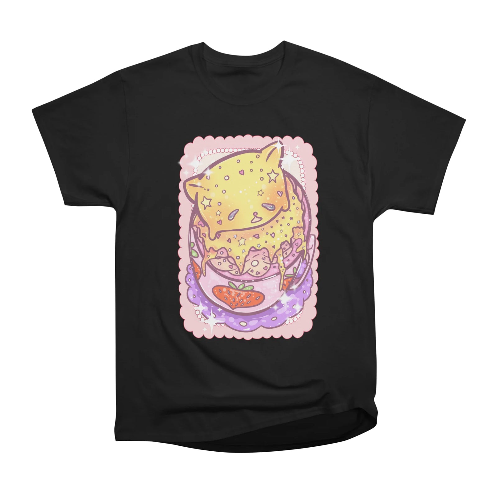 Custard Cat on Strawberry Milk