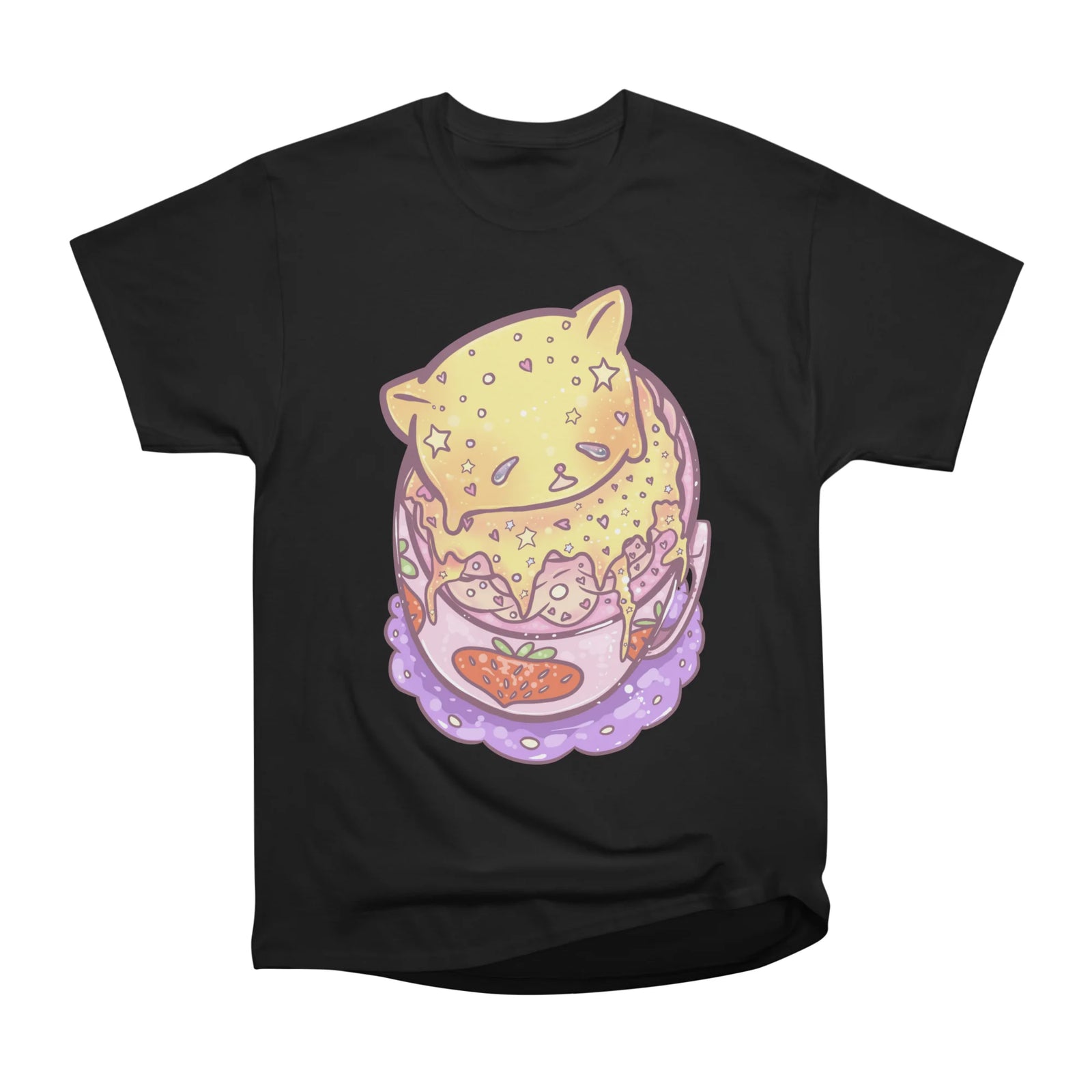 Custard Cat on top of Strawberry Milk