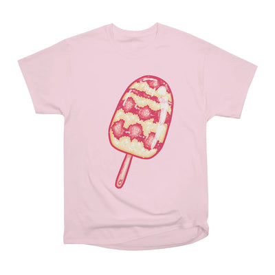 Icepop With Strawberries and Vanilla Ice Cream