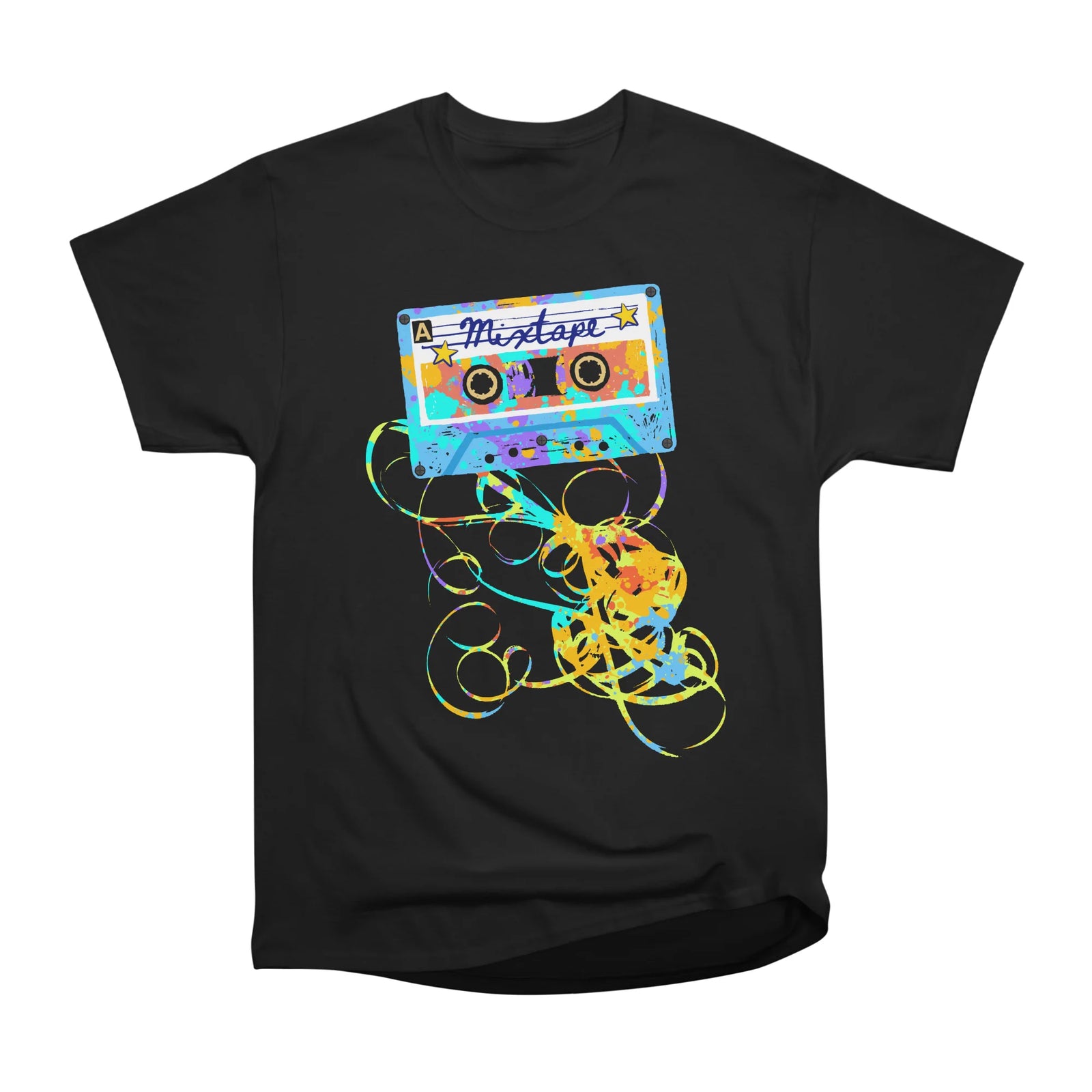 Retro Cassette Tape Paint Splatter