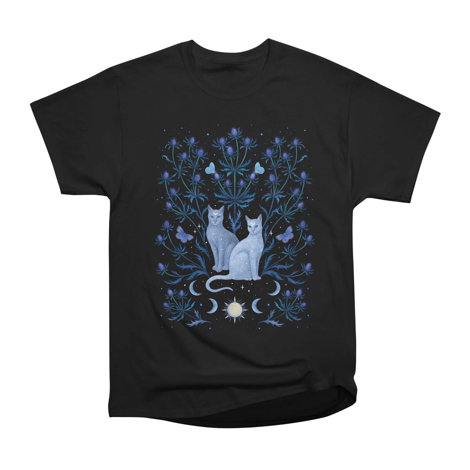 Blue Thistle and Cat