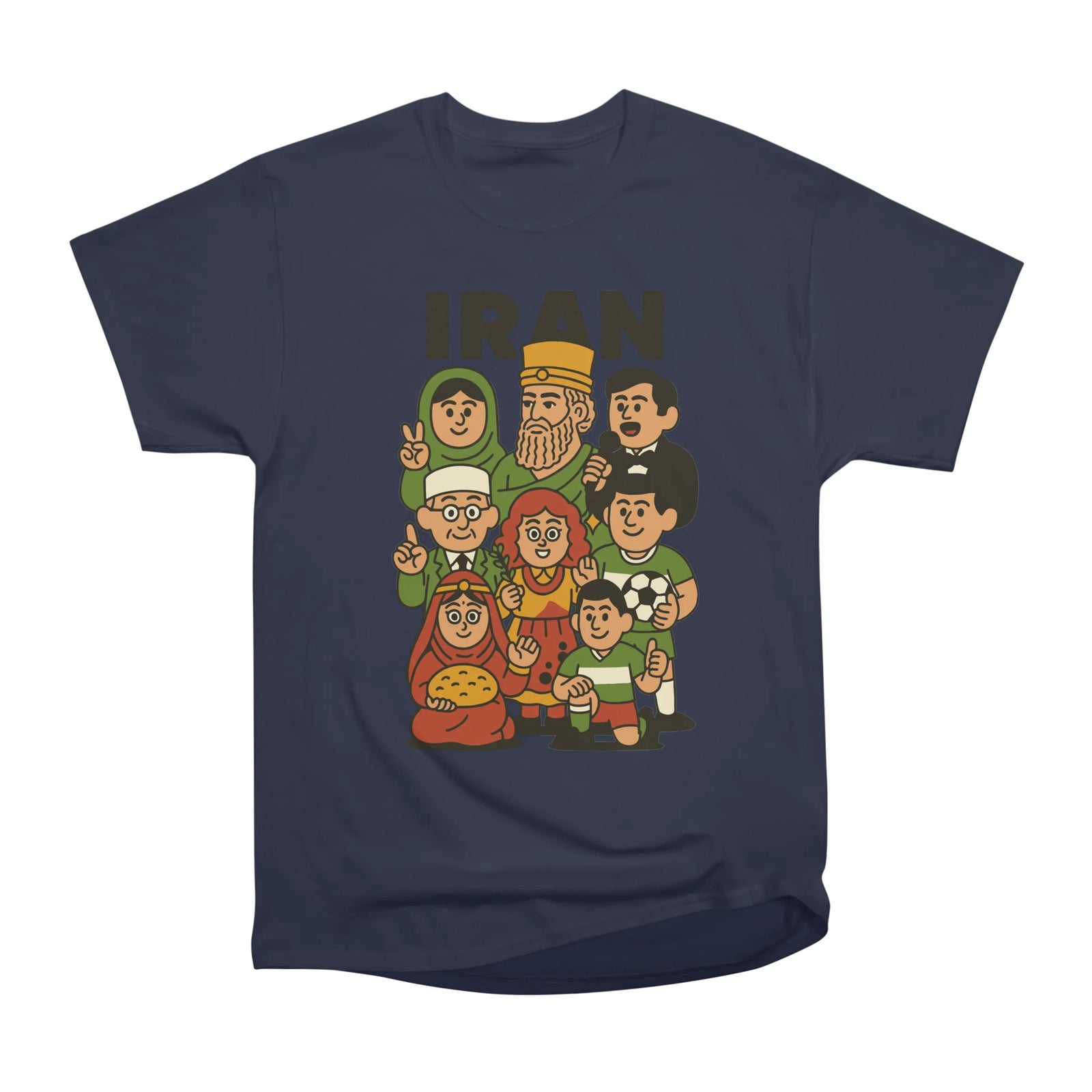 Iran Culture Icons Illustration Tee – Persian Heritage Graphic