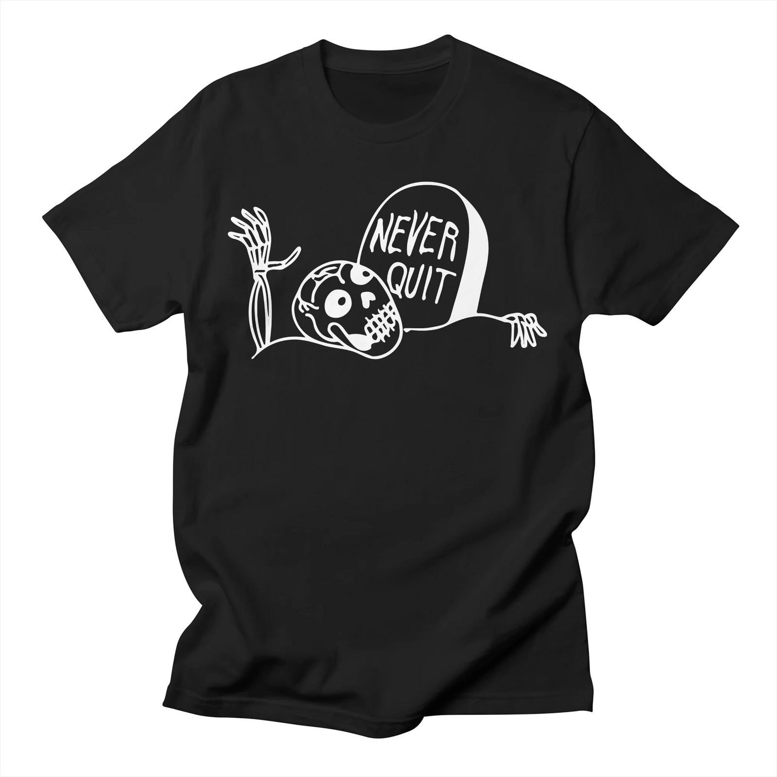 Never Quit - White on Black