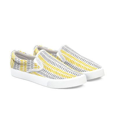 Sunshine Lemon Yellow & Grey Herringbone