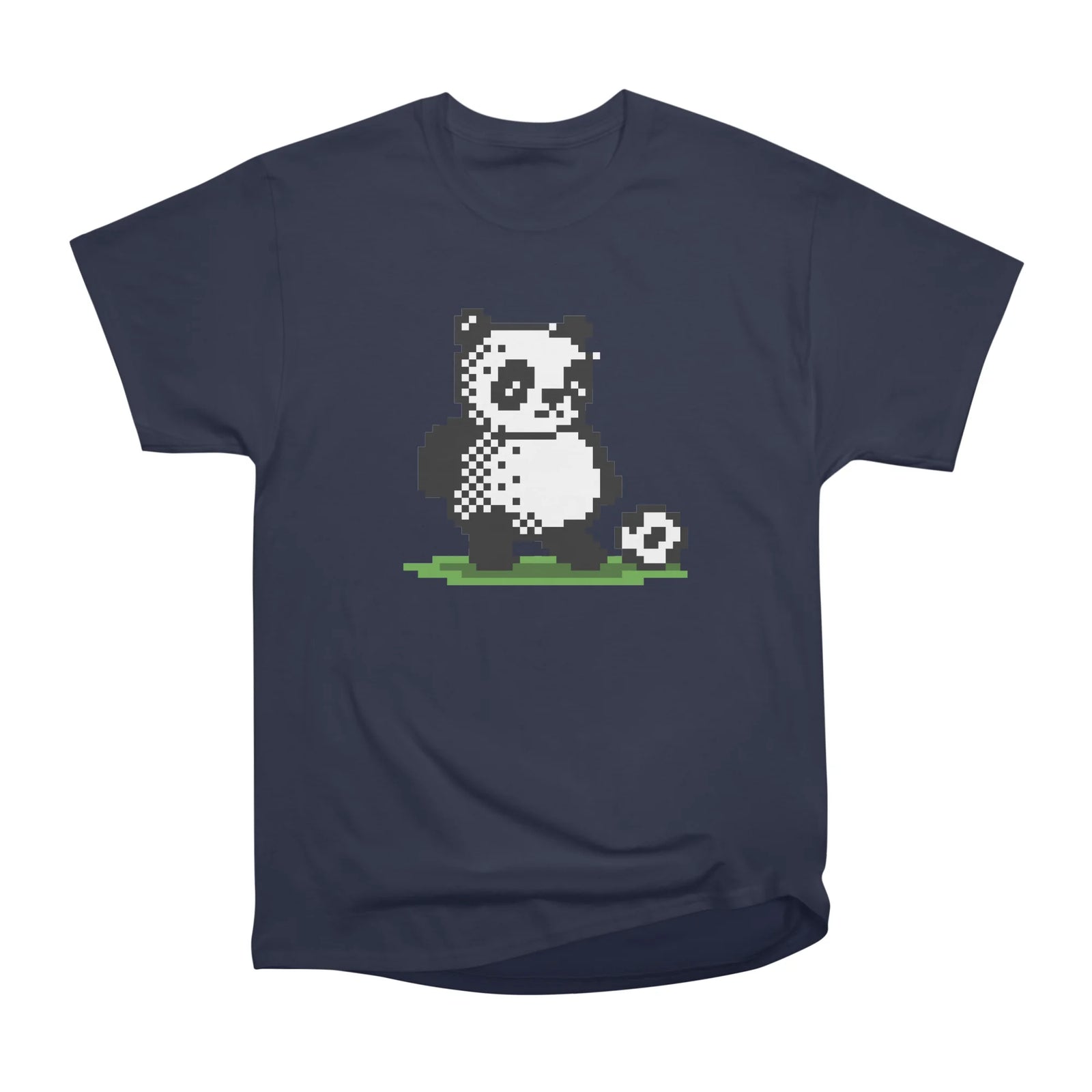 Panda playing football - pixel art