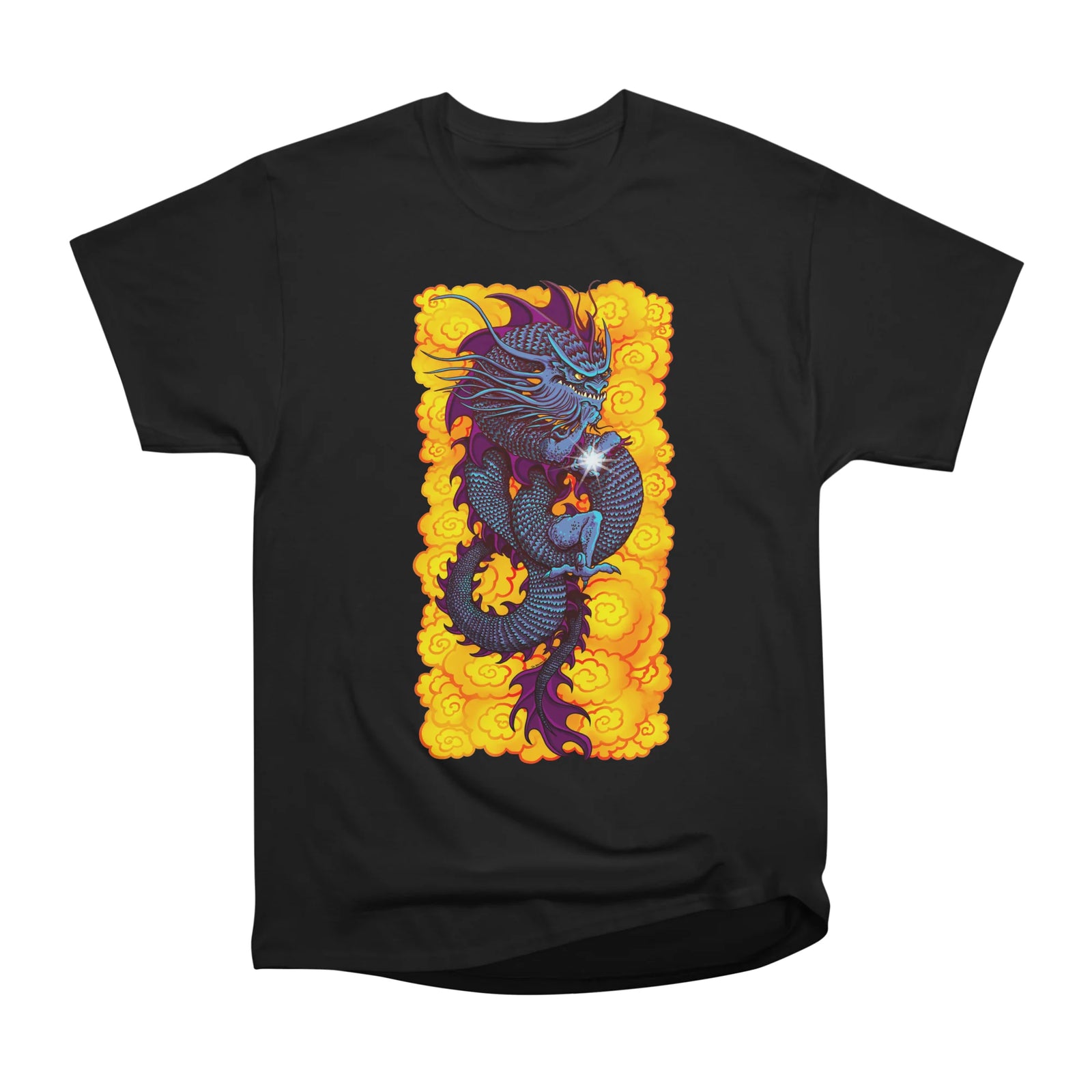 Blue Thinker Dragon (Draco Excogitatoris) in the Clouds of Fire