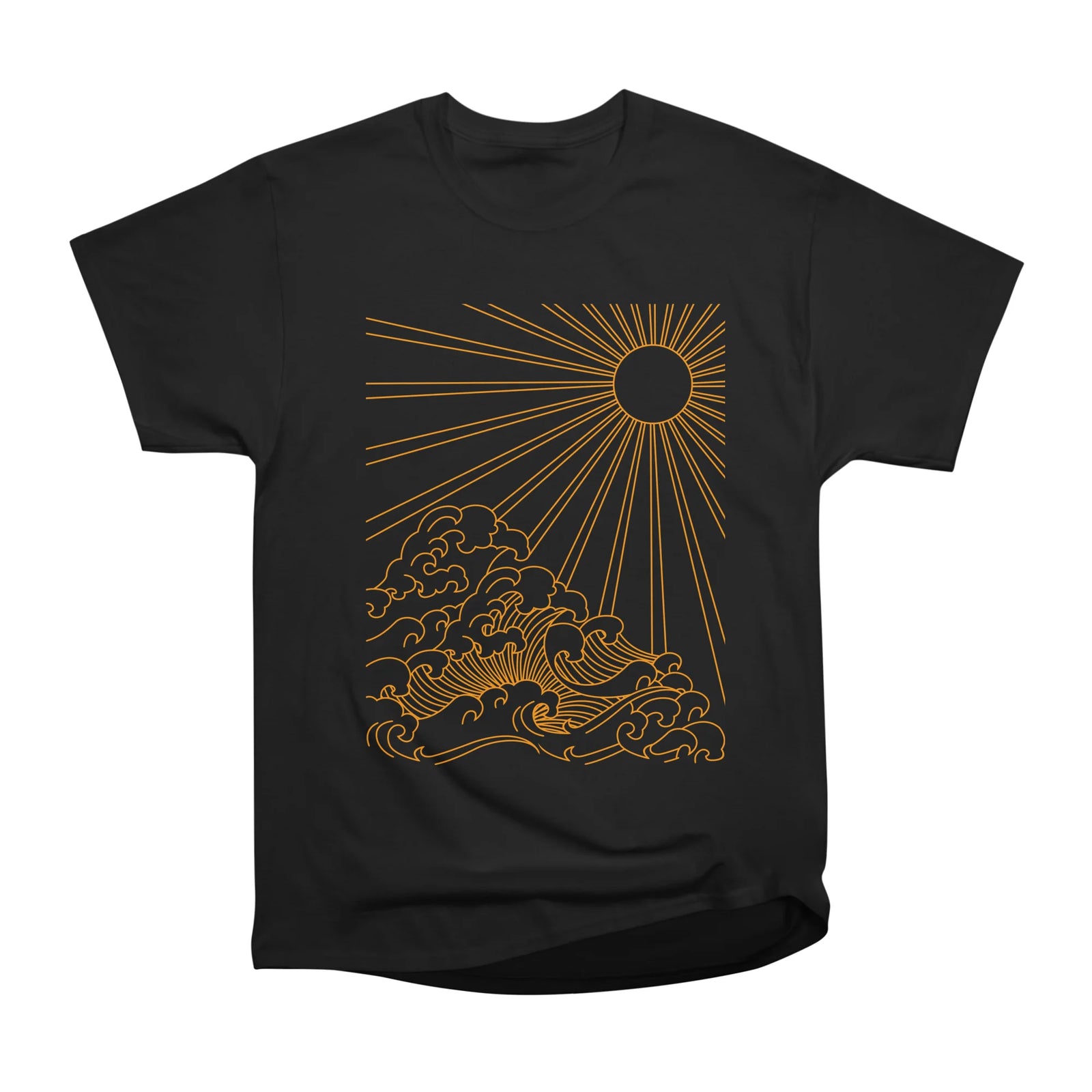 Minimalist sunset and waves