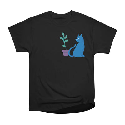 Blue Cat with Houseplant