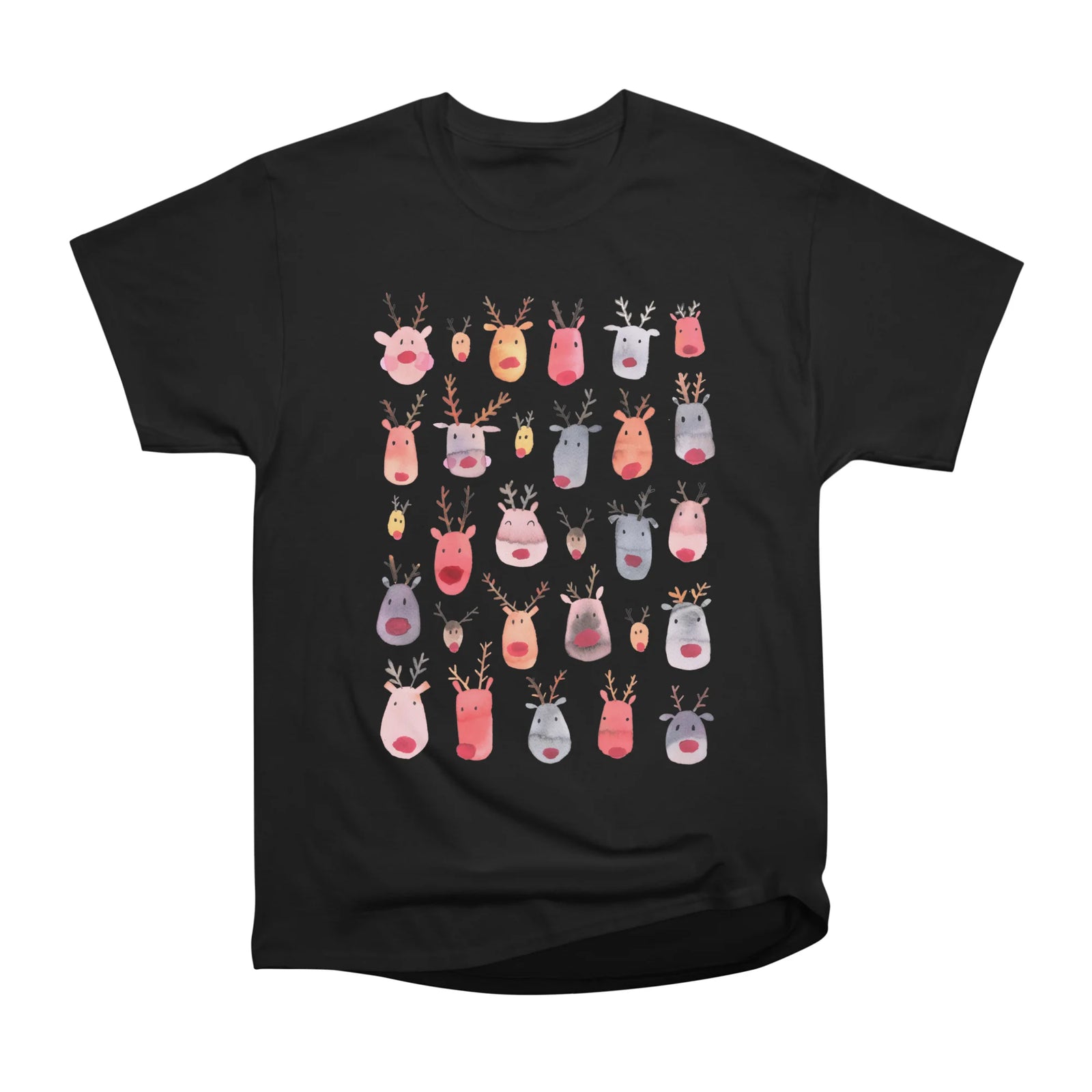 Cute Watercolor Rudolph Reindeers
