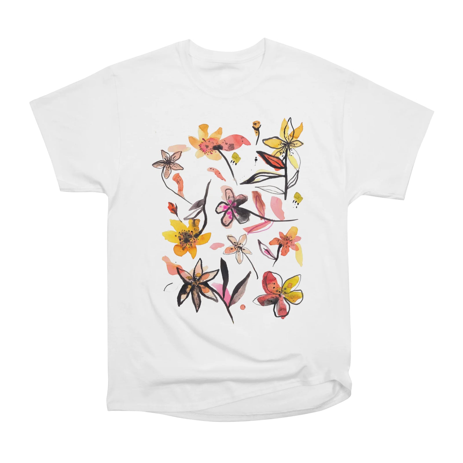 Ink Flowers Yellow