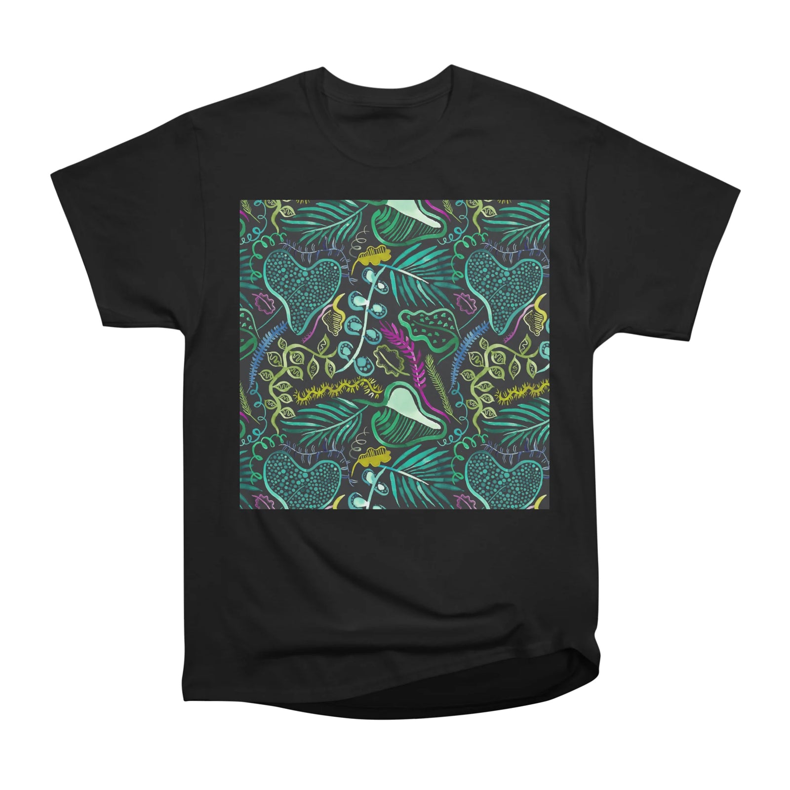 Jungle Forest Leaves Black